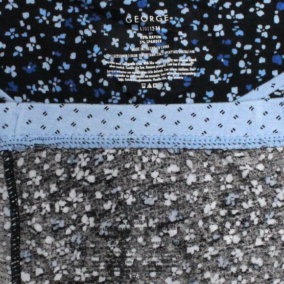 Women's 2 Piece Large Pajama Set - Short Sleeve Top - Mid Length Style Bottoms - Picture 3 of 11